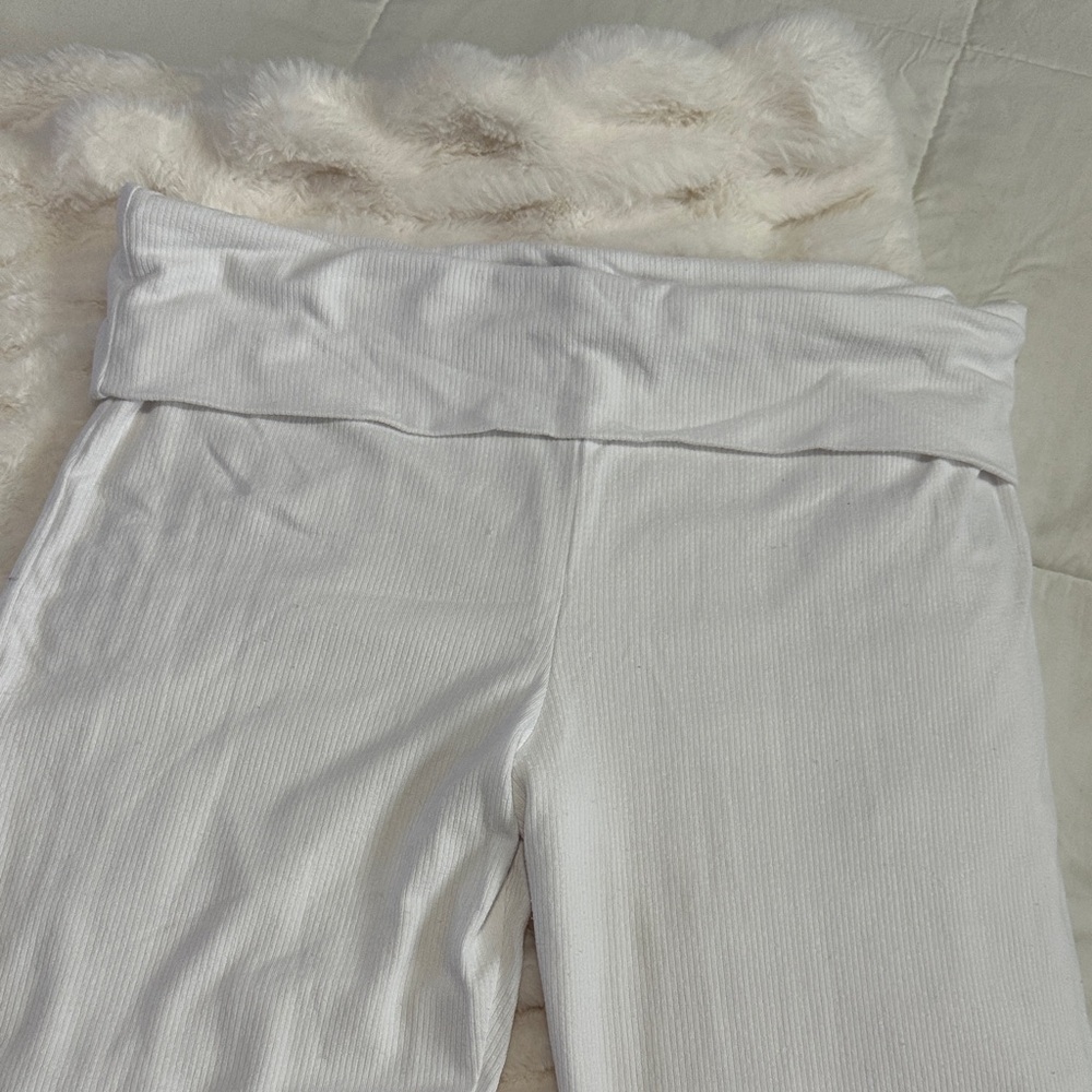 Wild Fable White Fold Over Ribbed Lounge Pants - Picture 5 of 7